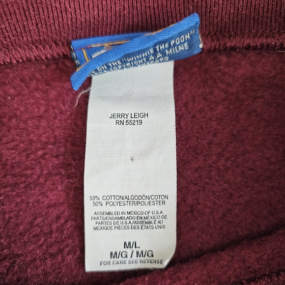 Winnie The Pooh Y2k Jerry Leigh Disney Buegundy Garden Flower Sweatshirt - Picture 4 of 6